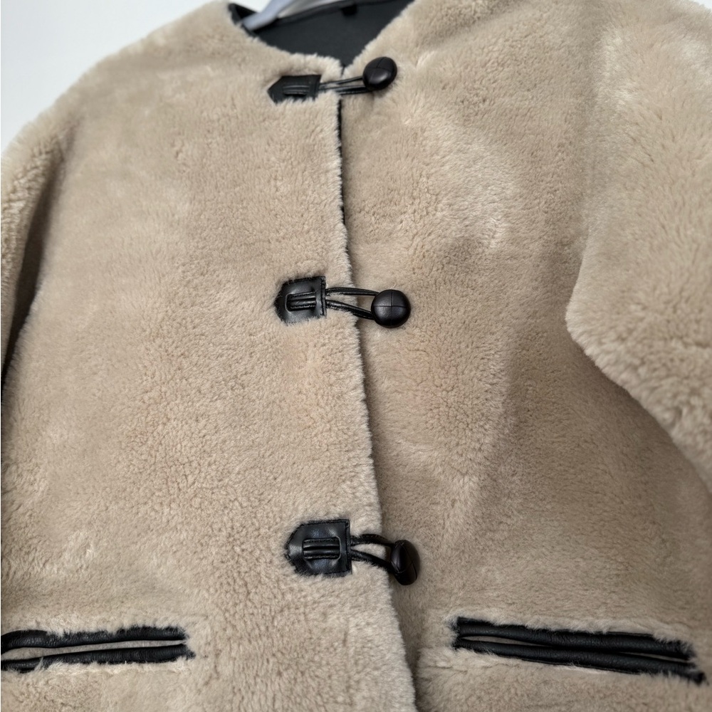 Mango Tan Shearling Jacket Cozy and Stylish - Picture 8 of 10
